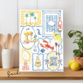 Invitation Citron bleu italien Fête des mariées Bella Cucina