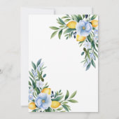 Invitation Citron bleu italien Fête des mariées d'agrumes (Dos)