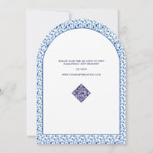 Invitation Citron bleu méditerranéen Carreaux de jardin Fête (Dos)