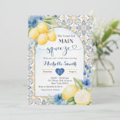 Invitation Citron Bleu Méditerranéen Douche principale de tai (Debout devant)