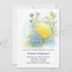 Invitation Citron Blissful Citrus Adventure Boy Baby shower