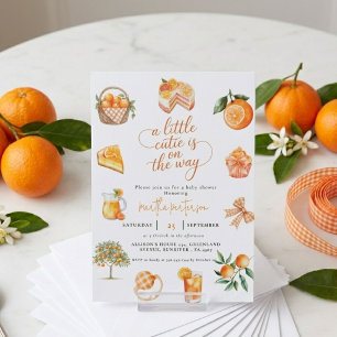 Invitation Citron botanique orange Cutie Baby Shower d'été