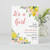 Invitation Citron C'est un Baby shower de fille (Debout devant)