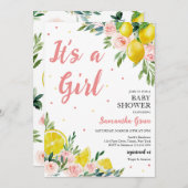 Invitation Citron C'est un Baby shower de fille (Devant / Derrière)