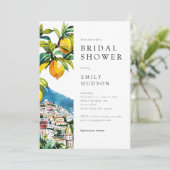 Invitation Citron Citrus Amalfi Coast Fête des mariées (Debout devant)