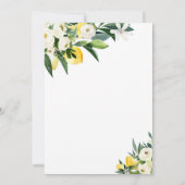 Invitation Citron Citrus Baby shower botanique méditerranéen (Dos)