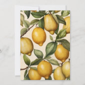 Invitation Citron Citrus Baby shower botanique méditerranéen (Dos)