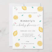 Invitation Citron Citrus Baby shower d'été méditerranéen (Devant)