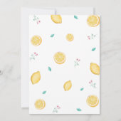 Invitation Citron Citrus Baby shower d'été méditerranéen (Dos)