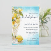 Invitation Citron Citrus Cocktail d'été Italie Fête des marié (Debout devant)