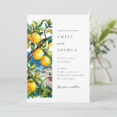 Invitation Citron Citrus Côte Amalfi Mariage italien (Debout devant)