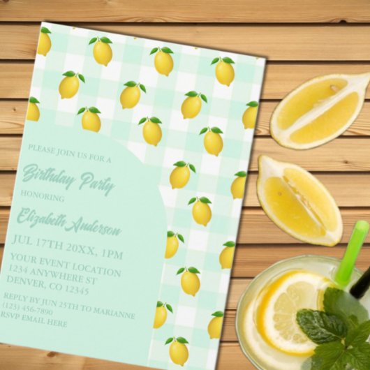 Invitation Citron Citrus Été Anniversaire