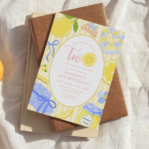 Invitation Citron Citrus Été Limonade 2e Anniversaire