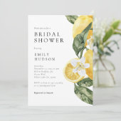 Invitation Citron Citrus Fête des mariées principale (Debout devant)