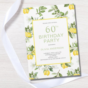 Invitation Citron Citrus moderne 60e anniversaire