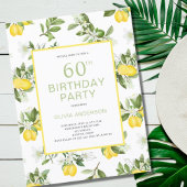 Invitation Citron Citrus moderne 60e anniversaire