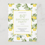 Invitation Citron Citrus moderne 60e anniversaire (Devant)
