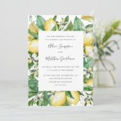 Invitation Citron Citrus peint et mariage feuille aquarelle (Debout devant)