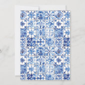 Invitation Citron Citrus Positano Carreaux Bleus Fête des mar (Dos)