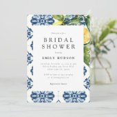 Invitation Citron Citrus Positano Fête des mariées italienne (Debout devant)