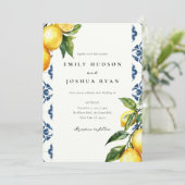 Invitation Citron Citrus Positano Mariage italien (Debout devant)