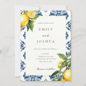 Invitation Citron Citrus Positano Mariage italien (Devant)