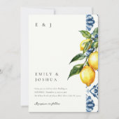 Invitation Citron Citrus Positano Mariage italien (Devant)