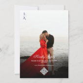 Invitation Citron Crest Bleu Carreaux méditerranéens Mariage (Dos)