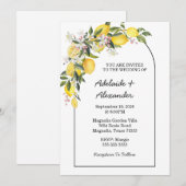 Invitation Citron d'Amalfi Citrus Jaune Rose (Devant / Derrière)