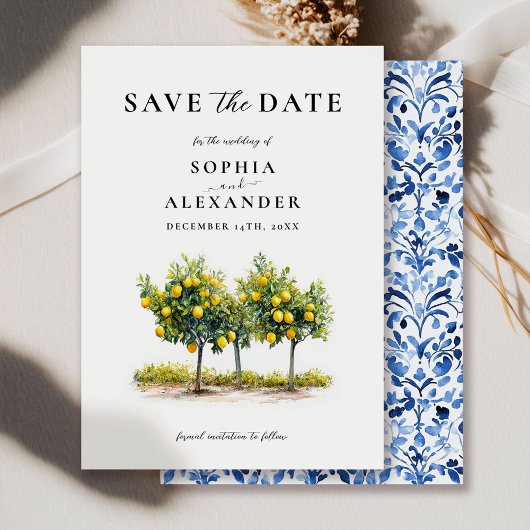 Invitation Citron De Style Méditerranéen Sauvez La Date