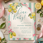 Invitation Citron d'été Citrus Bow Itallian Ciao Bébé Douche