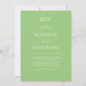Invitation Citron Élégant Minimaliste Initial Mariage (Devant)