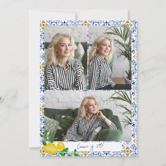 Invitation Citron en carreaux italiens Notre principale Squee (Dos)