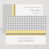 Invitation Citron En vichy Douche pour bébés personnalisée In (Devant / Derrière)