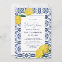 Citron et carreaux bleus Fête des mariées d'été