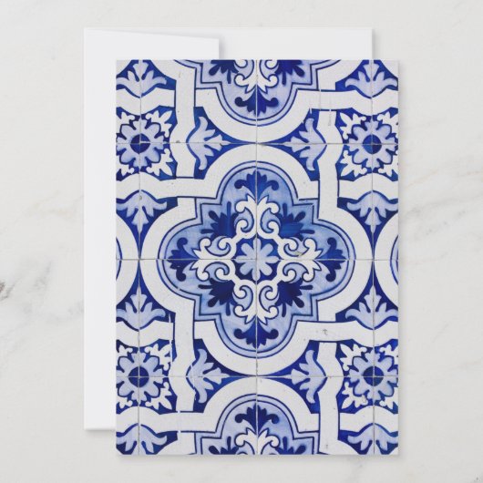 Invitation Citron et Carrelage bleu espagnol (Dos)