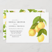 Invitation Citron et verdure | Fête des mariées botanique (Devant / Derrière)