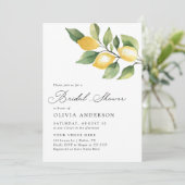 Invitation Citron Fête des mariées botanique méditerranéenne (Debout devant)