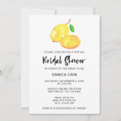 Invitation Citron Fête des mariées virtuel en ligne Élégant s (Devant)