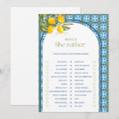 Invitation Citron Fête des mariées Voudrait-Elle Plutôt Game (Devant / Derrière)