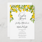 Invitation Citron Fleur Végétation Mariage Couples Douche (Devant / Derrière)