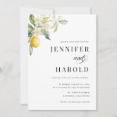 Invitation Citron floral minimal Plaque tout en un seul Maria (Devant)