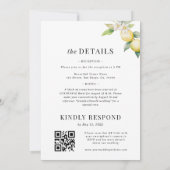 Invitation Citron floral minimal Plaque tout en un seul Maria (Dos)