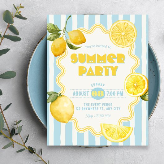 Invitation Citron frais d'été