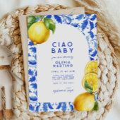 Invitation Citron italien Amalfi Baby shower en carrelage ble
