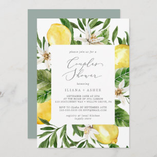Invitation Citron Jardin moderne Couples Douche