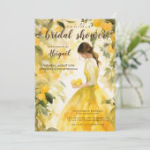 Invitation Citron jaune d'été Fête des mariées d'agrumes oran (Debout devant)