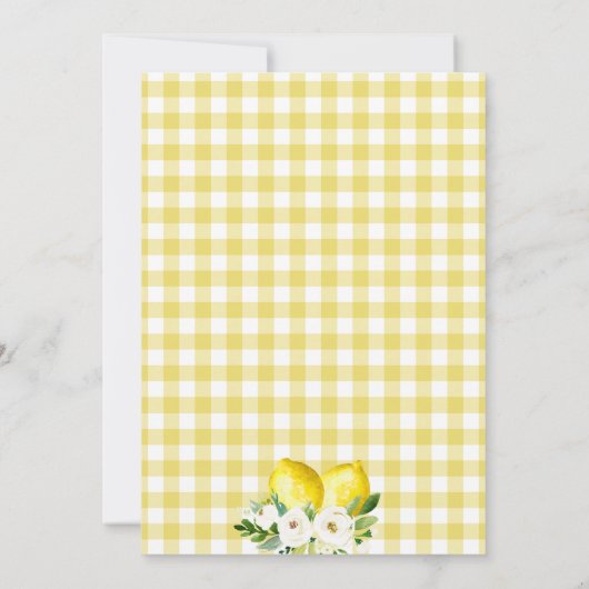 Invitation Citron jaune floral Notre Squeeze principal 1er an (Dos)