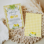 Invitation Citron jaune floral Notre Squeeze principal 1er an