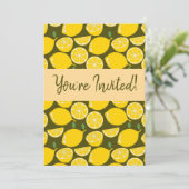 Invitation Citron Jaune Moderne Amusant mignon (Debout devant)